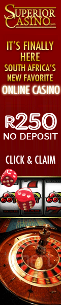 Claim R250.00 Free at Superior Casino - You can play in Rands but SA residents should be aware that online gambling in SA borders is illegal until the new law is promulgated.