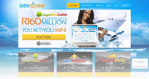 Lottostar.co.za website screenshot